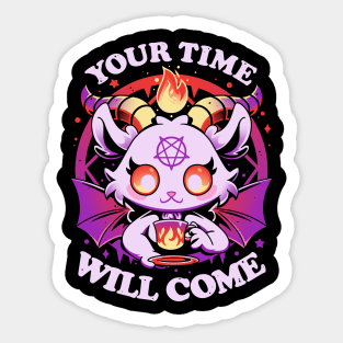 Teatime in Hell - Cute Baphomet Demon Sticker